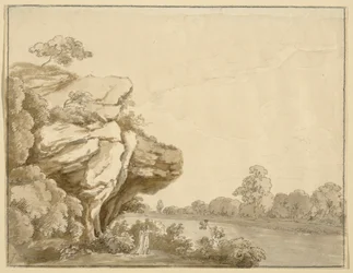 Homme et dame dans un paysage