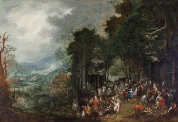 Paysage avec fête