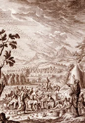 Hébreux combattant une invasion de sauterelles