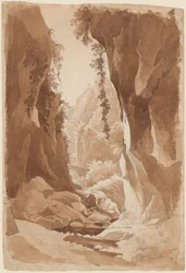 Falaises surplombant une gorge fluviale près de Sorrente