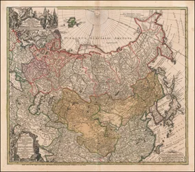 1739 carte de la Russie et de la Tartarie par Johann Matthias Hase