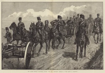 La revue des volontaires du lundi de Pâques, la Honourable Artillery Company en marche vers Brighton