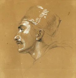Étude de portrait pour "La sortie de Nikolaus Zriny devant la forteresse de Szigeth"
