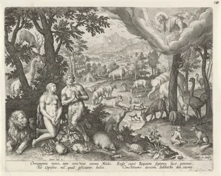 Dieu le Père bénit Adam, Ève et les animaux (Création du monde)