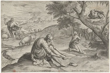Dieu apparaît à Moïse dans le buisson ardent (Histoire de Moïse avant l