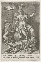 Majestas (La dignité) triomphe de Tirannis (La tyrannie)