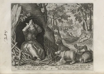 Blasius, planche 8 sur 30 de la série Sylvae Sacrae (Ermites dans des paysages)