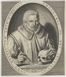 Portrait de Theodor de Bry 1528-1598, vers 1597