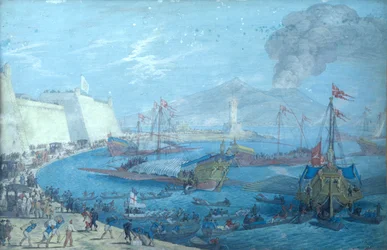 Vue du port de Naples