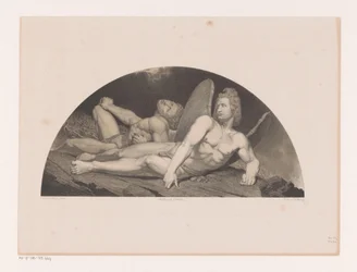 Ange et homme Satan déchu et ange