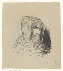 Homme avec capuchon et barbe