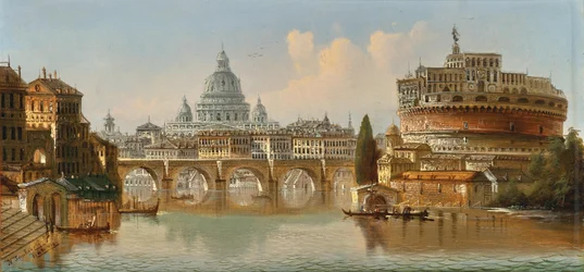 Johann Wilhelm Jankowski Rome Engelsburg et St Peter