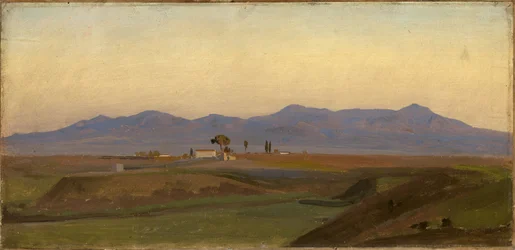Vue de la campagne romaine vers les monts Sabins