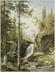 Paysage avec un ruisseau de montagne