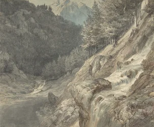 Paysage montagneux avec une rivière, 1807-63