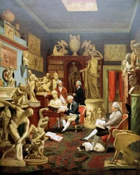 Charles Townley dans sa galerie de sculptures, Park Street, Londres, 1782, peinture de Johann Zoffany (1733-1810)
