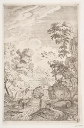 Paysage rocheux avec cascade