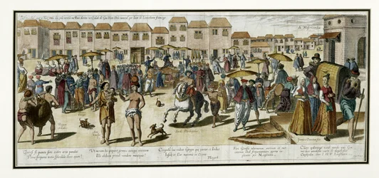 Goa, illustration tirée de "Jan Huyghen van Linschoten, His Discourse of Voyages into the East and West Indies" (Jan Huyghen van Linschoten, son discours sur les voyages dans les Indes orientales et occidentales)