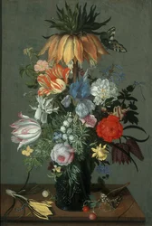 Nature morte aux fleurs avec couronne impériale