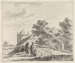 Paysage avec pont en pierre