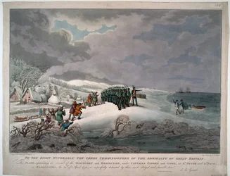 Arrivée de la Resolution et de la Discovery sur la côte est du Kamtchatka sous les capitaines Charles Clerke et John Gore