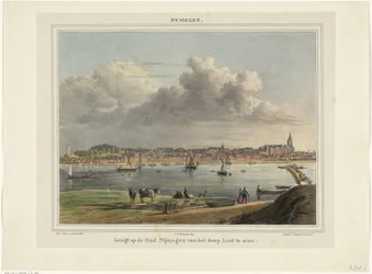 Vue de Nimègue depuis Lent. Nymegen