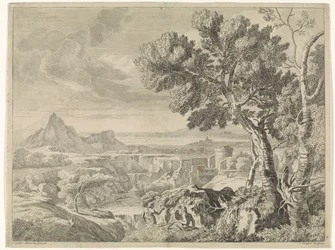 Paysage avec ravin et cascade (Paysages d