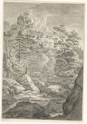 Ravin avec des arbres et un ruisseau