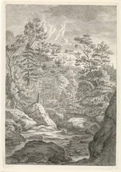 Ravin avec arbres et ruisseau (Paysages dans le massif de la Chartreuse)