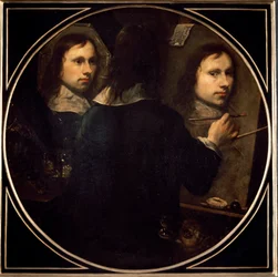 Autoportrait. Peinture de Johannes Gumpp (1626-?), 1646, soleil, 88,5 x 89 cm, Florence, galerie des Offices