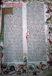 Une page de la Bible de Gutenberg, 15ème siècle