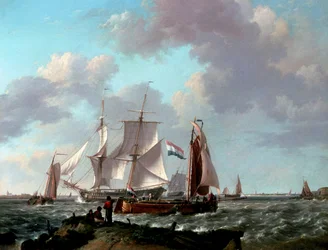 Navires près de la côte