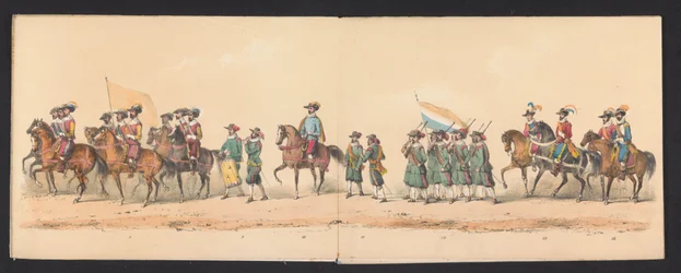 Historische optocht door studenten van de Groningse Hogeschool, 1850