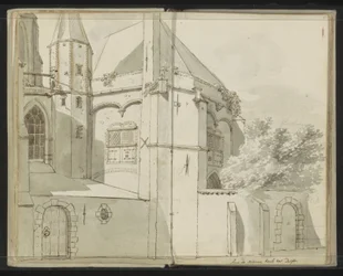 Vue latérale de la Nouvelle Église à Delft