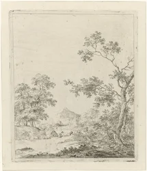Paysage avec pêcheur