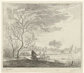 Paysage avec pêcheurs