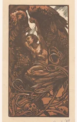 Femme ailée avec des crânes