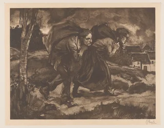 Homme et femme avec sac sur le dos