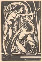 Homme debout et femme agenouillée