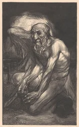 Homme barbu assis avec des ailes