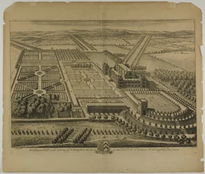 Wollaton Hall dans le comté de Nottingham, planche 68 de Britannia Illustrata
