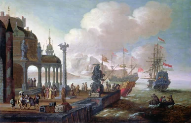 Scène de port méditerranéen