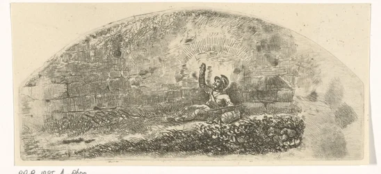 Soldat assis contre un mur