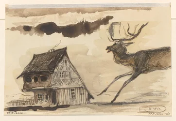Maison et cerf