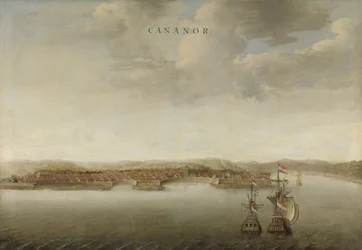 Vue de Cannanore sur la côte de Malabar en Inde, vers 1662-3