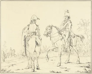 Deux cavaliers français à cheval
