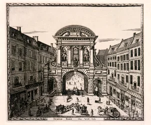 Temple Bar, Londres, vers 1700
