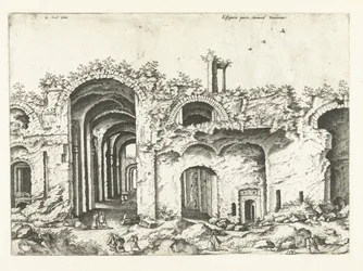 Troisième vue sur les Thermes de Dioclétien (ruines romaines, 1561)