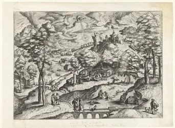 Paysage avec le baptême du Christ