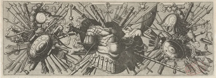 Panoplie. Frise avec des armes romaines, partie inférieure
